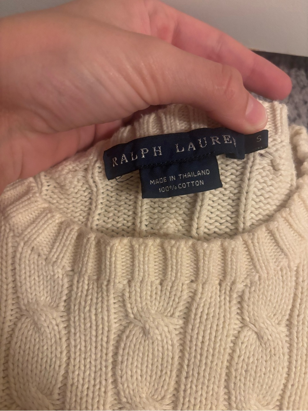 Vintage Ralph Lauren womens Knit Crewneck Sweater - Off-White - Picture 2 of 3